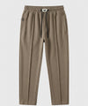 Waffle Knit Elastic Waist Trousers - Coffee Lwr-0694