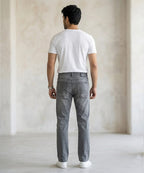 Men's Denim Smart Baggy Jeans - D-Grey - JP-2263