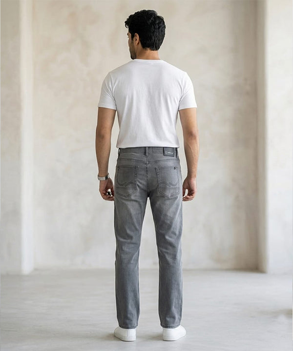Men's Denim Smart Baggy Jeans - D-Grey - JP-2263