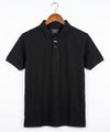 A|X Logo Self-Textured Polo T-Shirt TSH-7163 Black