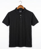 A|X Logo Self-Textured Polo T-Shirt TSH-7163 Black
