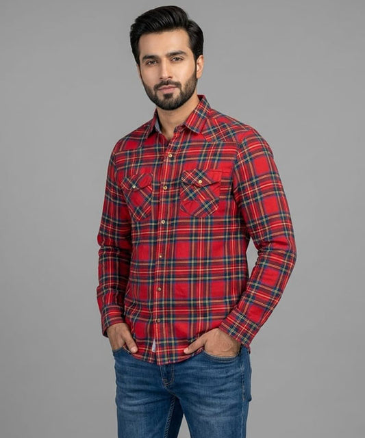 Men's Casual Shirt - Shc-1579 Red Chk