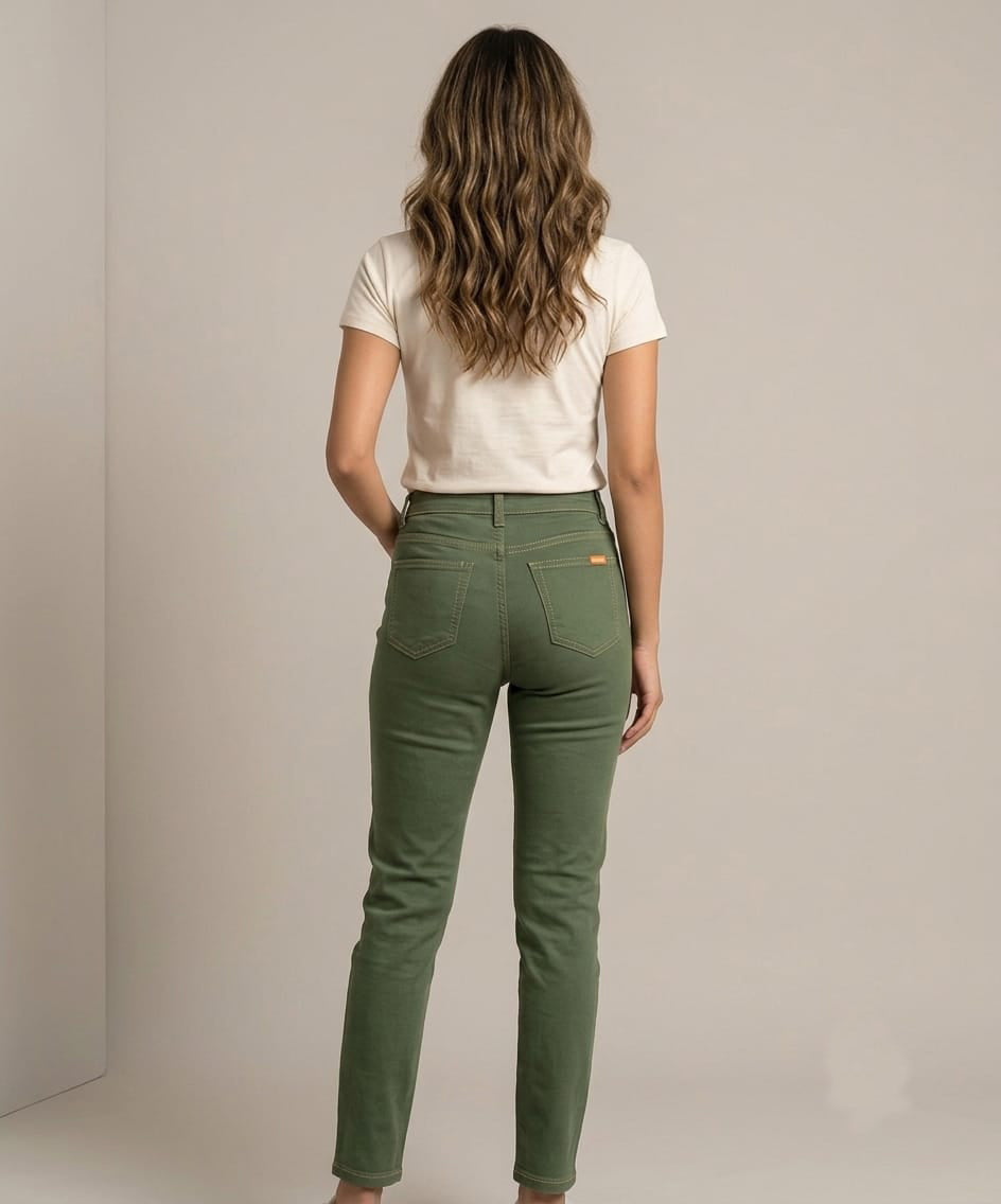HR Clothing Women's Slim Fit Denim Jeans-LJP-0039–Green
