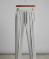 Waffle Knit Elastic Waist Trousers - L Grey Lwr-0694