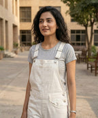 HR Clothing Women's Denim Rompers – White - DG-0008