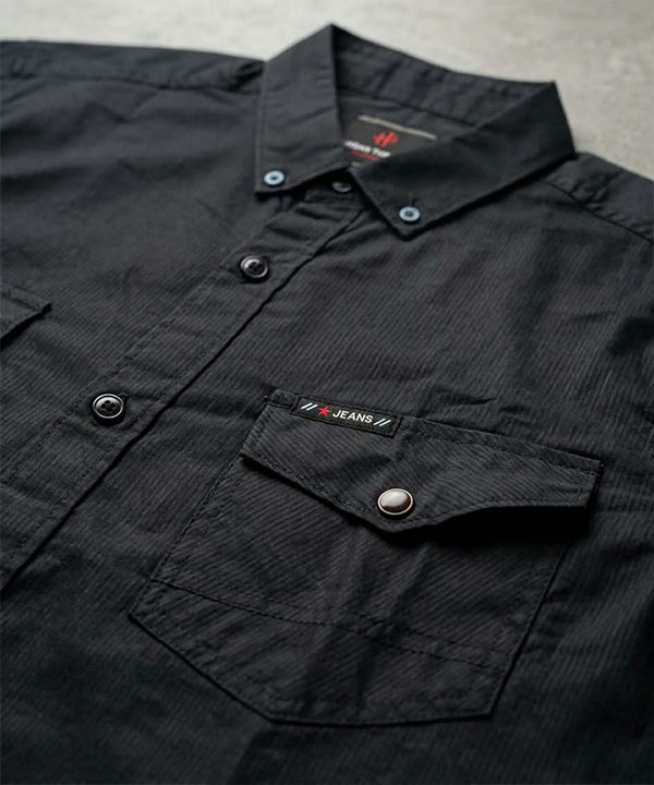 Men's Casual Shirt - Black-Stripe Shc-1486 - (ORG-H)