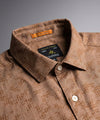 Men's Casual Shirt - Texture Brown Shc-1971 Strech Fabric (ORG)