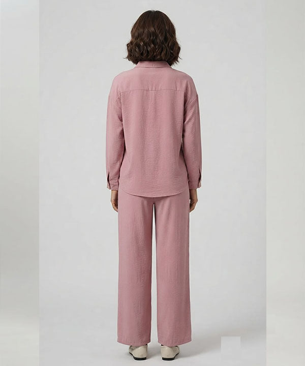Women's Western Pink Relaxed Fit Co-Ord Set LTP-0030