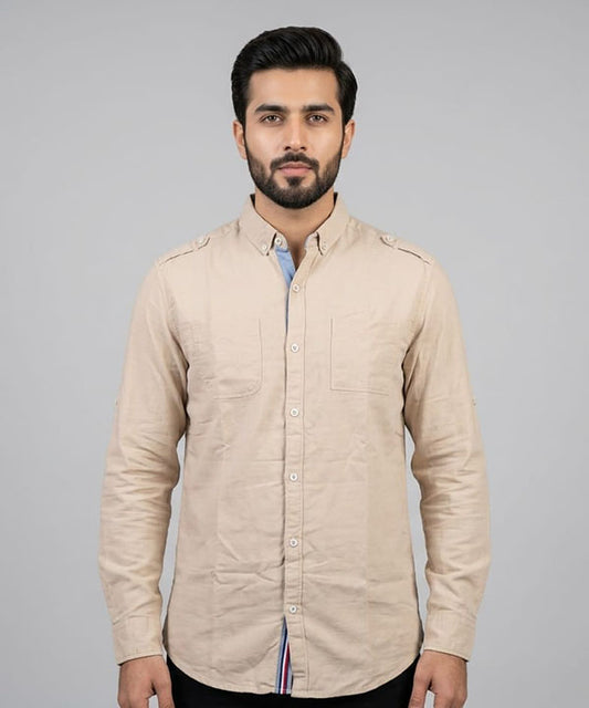 Men's Casual Shirt - Shc-1406 Beige