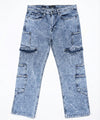 Men's Smart Baggy Denim - 10 pocket Wash Blue Jp-2078