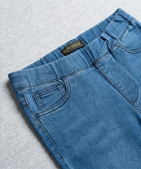 HR Clothing Women's Bell Bottom Denim Jeans-LJP-0084–Blue