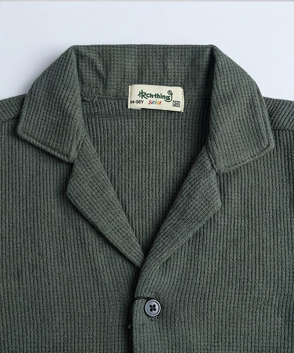 HR clothing Kids Half Sleeves Shirt - D-Green BSH-0116