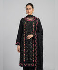 Women's Eastern Black Embroidered 3-piece 0004
