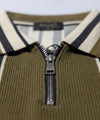 MEN'S T-SHIRT COLLAR GREEN STRIPE Old Money TSH-7161