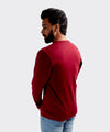 HR Clothing Men's Full Sleeves T-Shirt - Maroon California