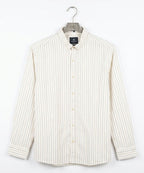 Men's Over Size Casual Shirt - Beige Stripe Shc-1937 ORG