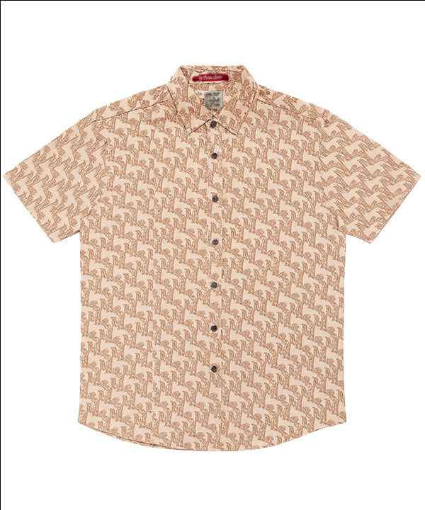 HR clothing Kids Half Sleeves Shirt - Printed Beige BSH-0110