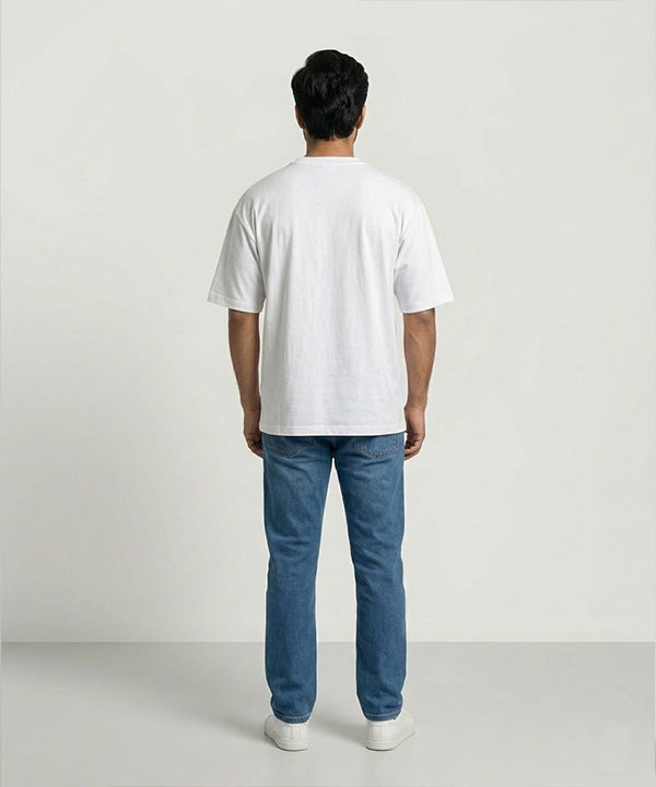 HR Clothing Men's White Drop Shoulder T-Shirt - TSH-7208