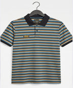 MEN'S T-SHIRT COLLAR BEIGE STRIPE OLD MONEY TSH-5916