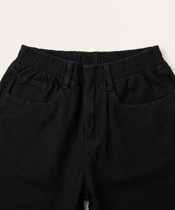 Elastic Waist Straight Fit Denim Jp-2229 Black