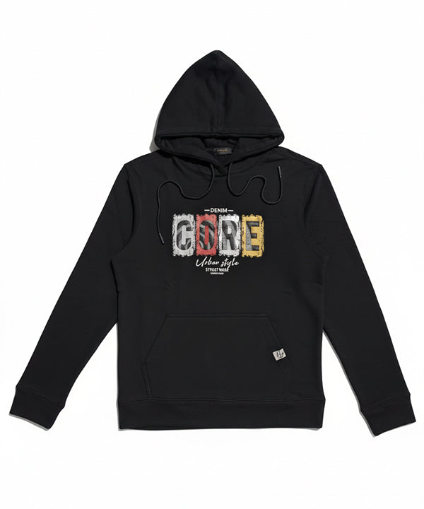 Men's Printed Hoodie - Black Tsh-5995