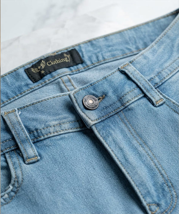 HR Clothing Women's Slim Fit Denim Jeans-LJP-0086–L-Blue