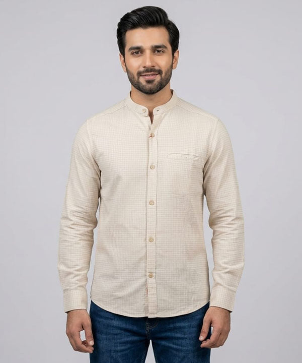 Men's Casual Shirt - Shc-1385 Texture Beige