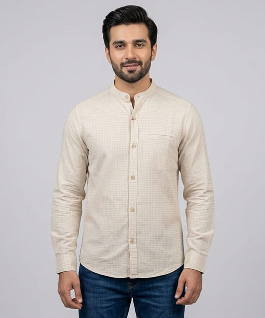 Men's Casual Shirt - Shc-1385 Texture Beige