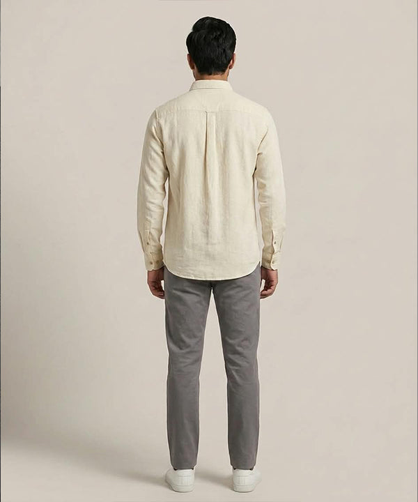 Men's Casual Shirt - Beige Shc-1612 Strech Fabric (ORG-H)