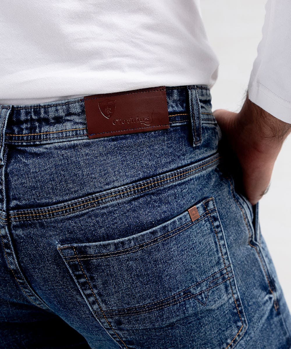 HR Clothing Men's Denim -Wash Blue JP-1847