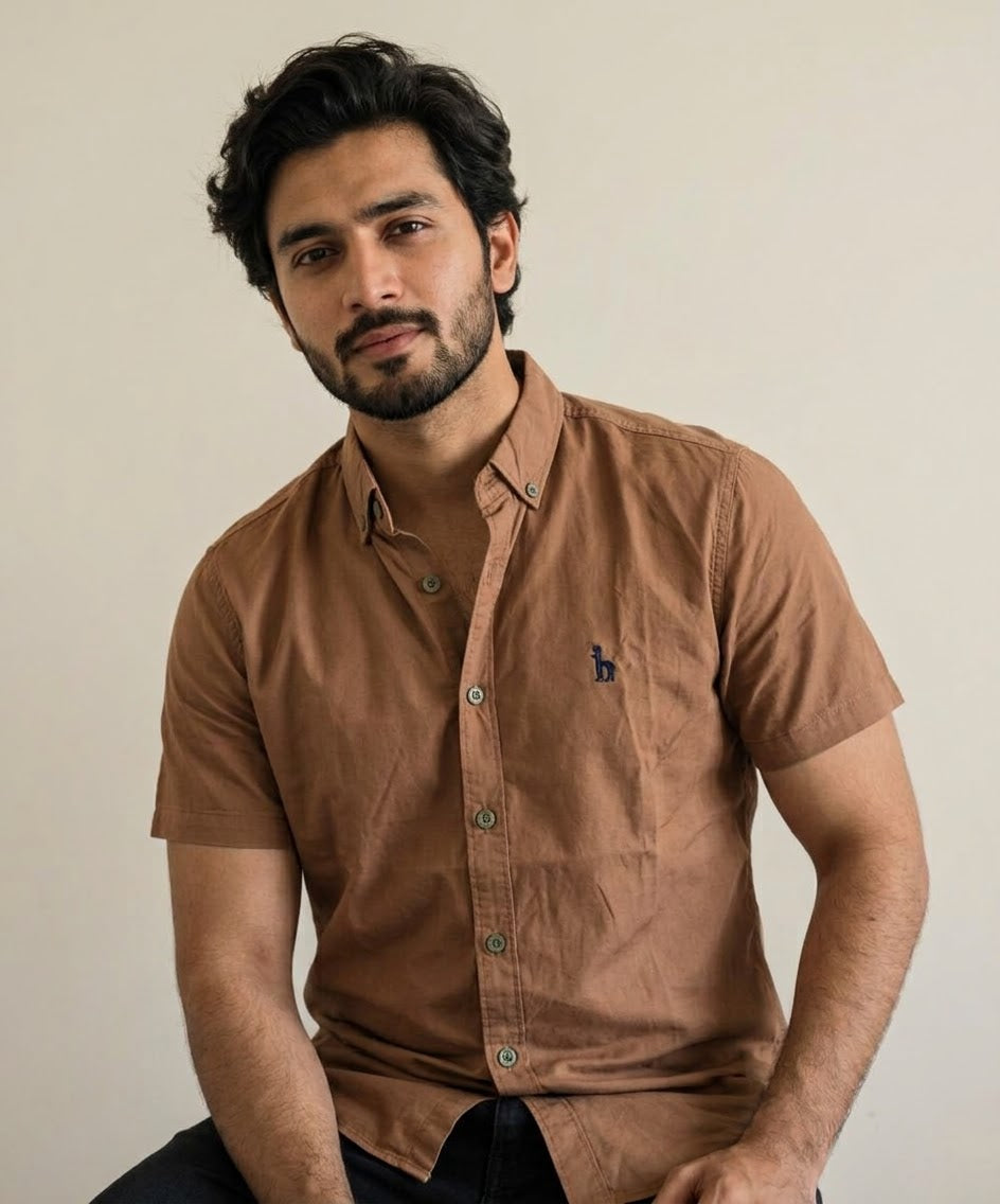 Men's Casual Shirt Half Sleeves - Brown Shc-1927 (ORG-H)