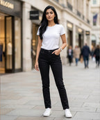 HR Clothing Women's Slim Fit Denim Jeans-LJP-0088–Black