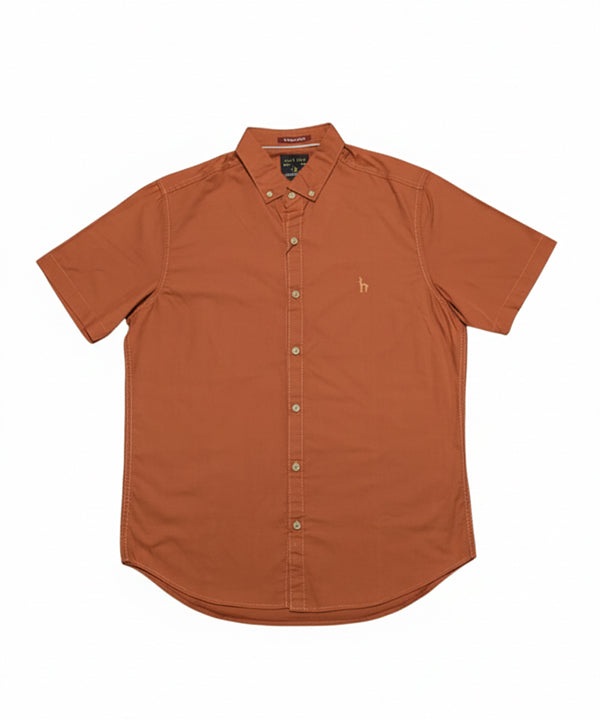 Men's Casual Shirt Half Sleeves - Rust Shc-1927 Strech Fabric (ORG)