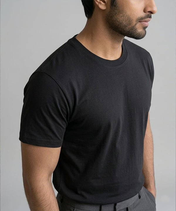 HR Clothing Men’s Black Basic T-Shirt – TSH-7207