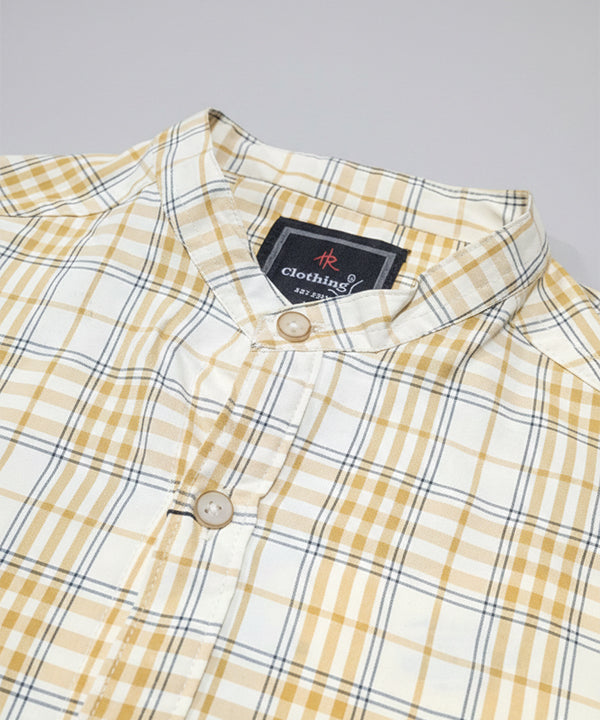Men's Casual Shirt - Shc-1458 Yellow Chk