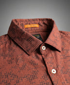 Men's Casual Shirt - Texture Maroon Shc-1972 Strech Fabric (ORG)