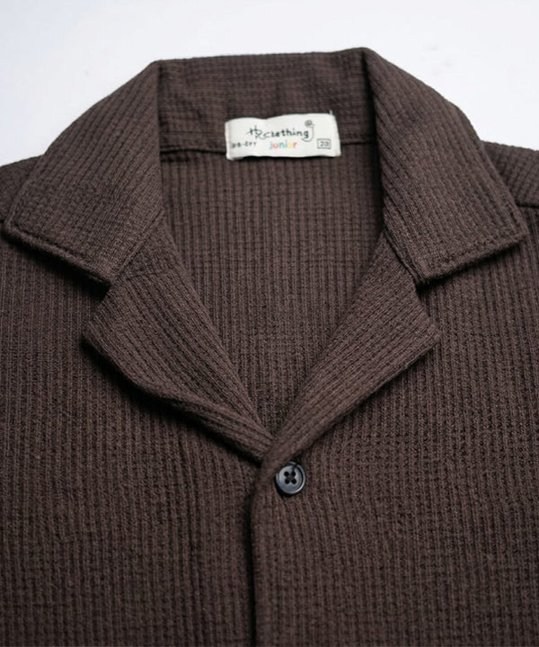 HR clothing Kids Half Sleeves Shirt - Coffee-Brown BSH-0116
