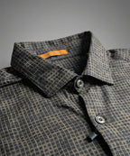 Men's Casual Shirt - Texture Black Shc-1971 Strech Fabric (ORG)