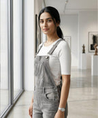 HR Clothing Women's Denim Rompers – Grey - DG-0001