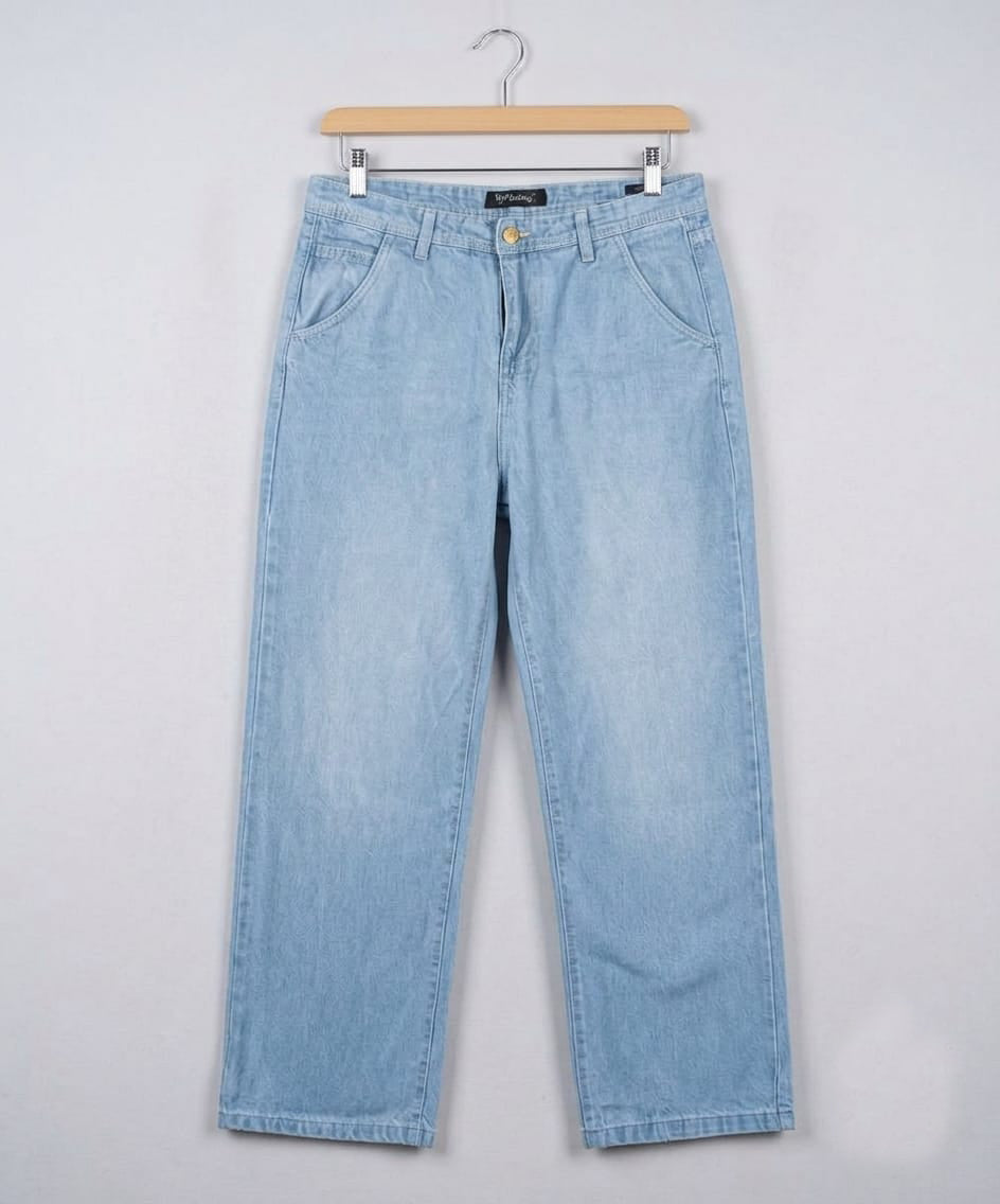 Men's Denim Smart Baggy Jeans - Ice-Blue - JP-2265