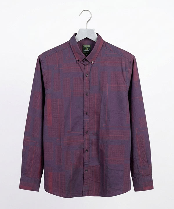 Men's Casual Shirt - Shc-1106 Dotted Maroon