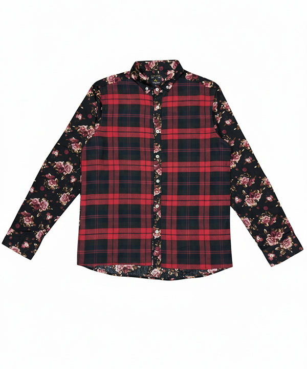 Men's Casual Shirt - Shc-0817 Black Floral B