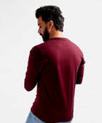 HR Clothing Men's Full Sleeves T-Shirt - Maroon