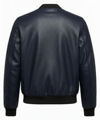 Men's Leather Jacket - Navy JK-0444