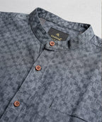Men's Over Size Casual Shirt - Texture-Navy Shc-1391 (ORG-H)