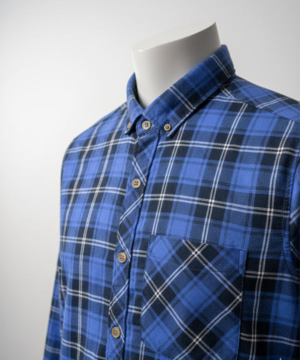 Men's Casual Shirt - Shc-1114 Blue Chk