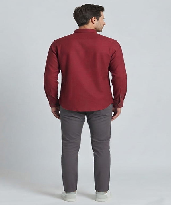 Men's Casual Shirt - Shc-2098 Maroon (ORG-H)