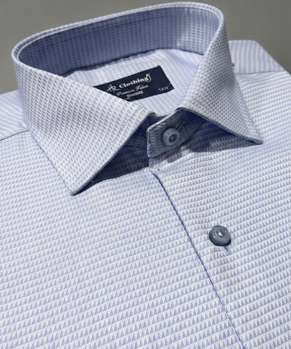 Men's Dress Shirt - Texture Blue Dsh-0287
