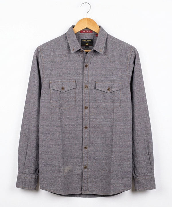 Men's Casual Shirt - Texture Grey Shc-1723 ORG