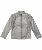 Men's Faux Leather Jacket Jk-0286 Dotted Grey
